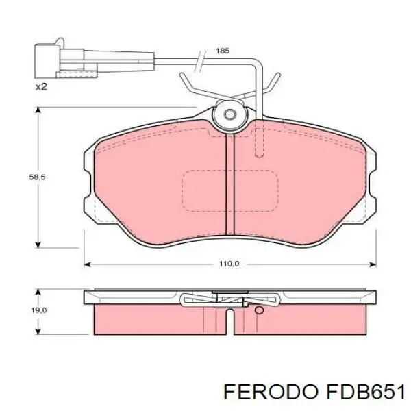 FDB651 Ferodo Колодки передние