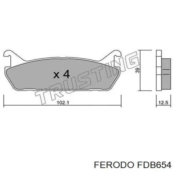 Задние тормозные колодки FDB654 Ferodo