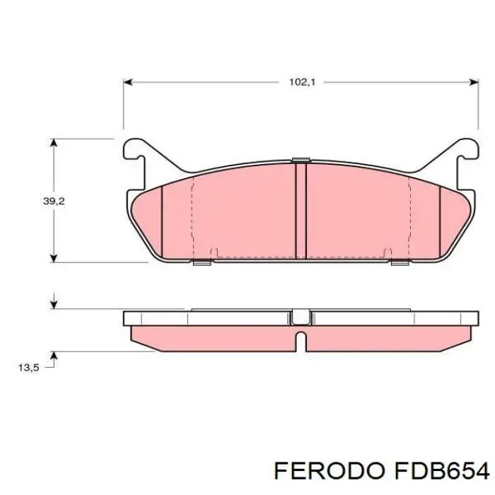 Колодки дисковые  Ferodo FDB654 цена, от 16.45 USD