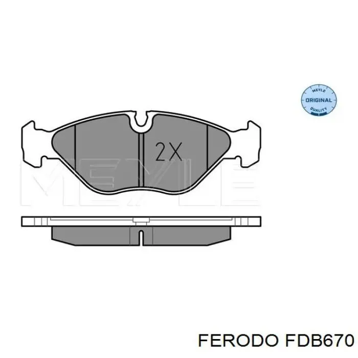 Pastillas de freno delanteras FDB670 Ferodo