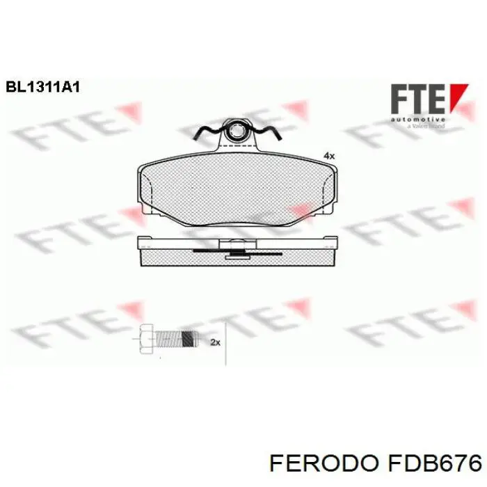Задние тормозные колодки FDB676 Ferodo