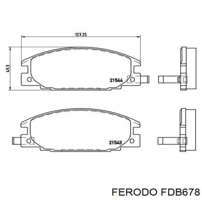 Передние тормозные колодки FDB678 Ferodo