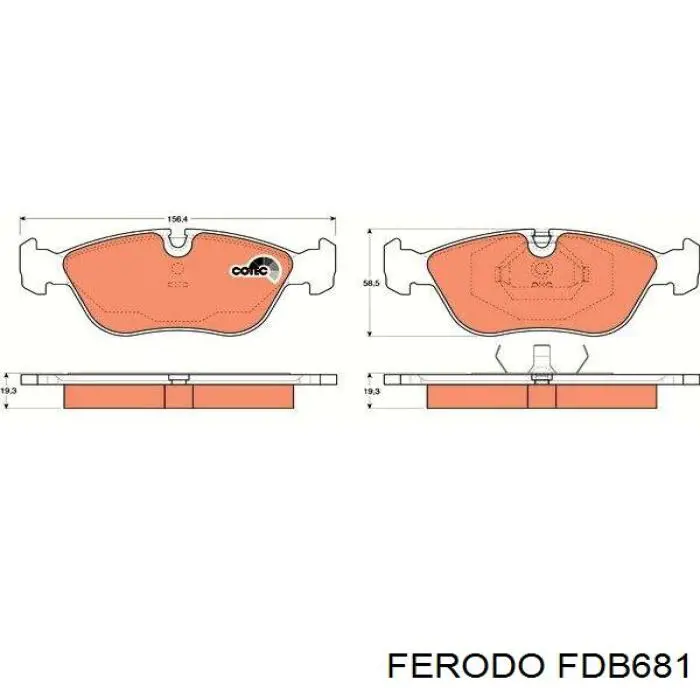 Тормозные колодки Ferodo FDB681