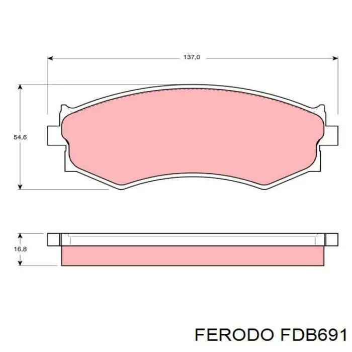 Купить FDB691 Ferodo Колодки тормозные