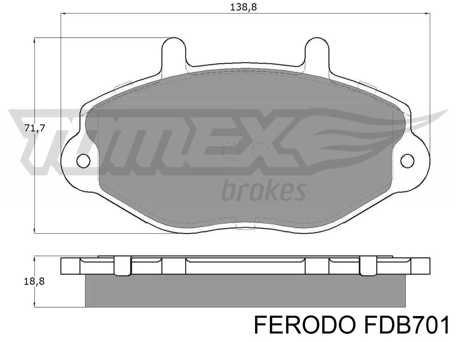FDB701 Ferodo Колодки передние
