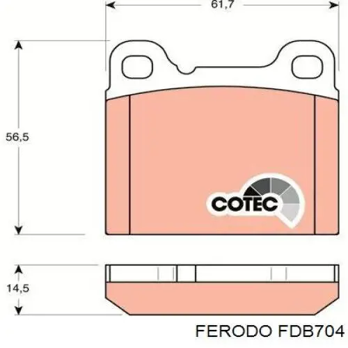 Колодки дисковые  Ferodo FDB704 цена, от 16.09 USD