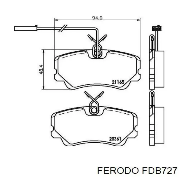Купить FDB727 Ferodo Колодки тормозные