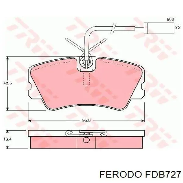 Передние тормозные колодки FDB727 Ferodo