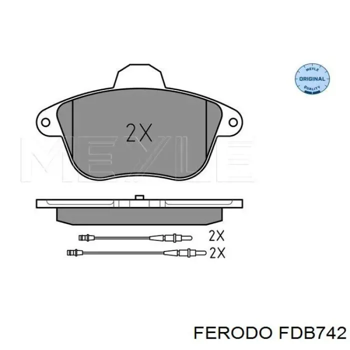 Передние тормозные колодки FDB742 Ferodo