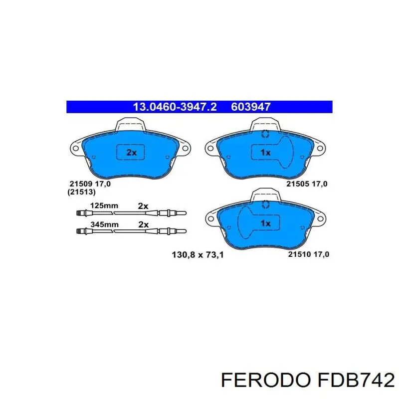 FDB742 Ferodo Колодки передние