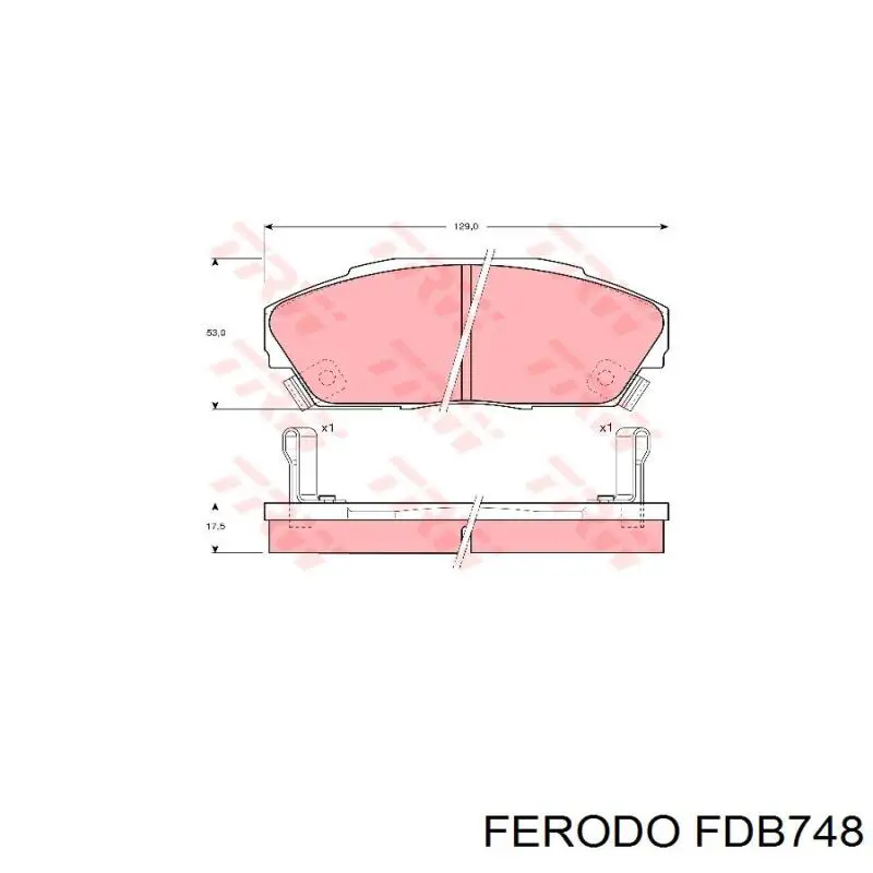 Передние тормозные колодки FDB748 Ferodo