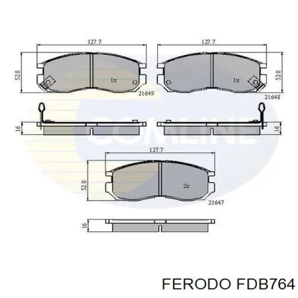 FDB764 Ferodo колодки тормозные передние дисковые