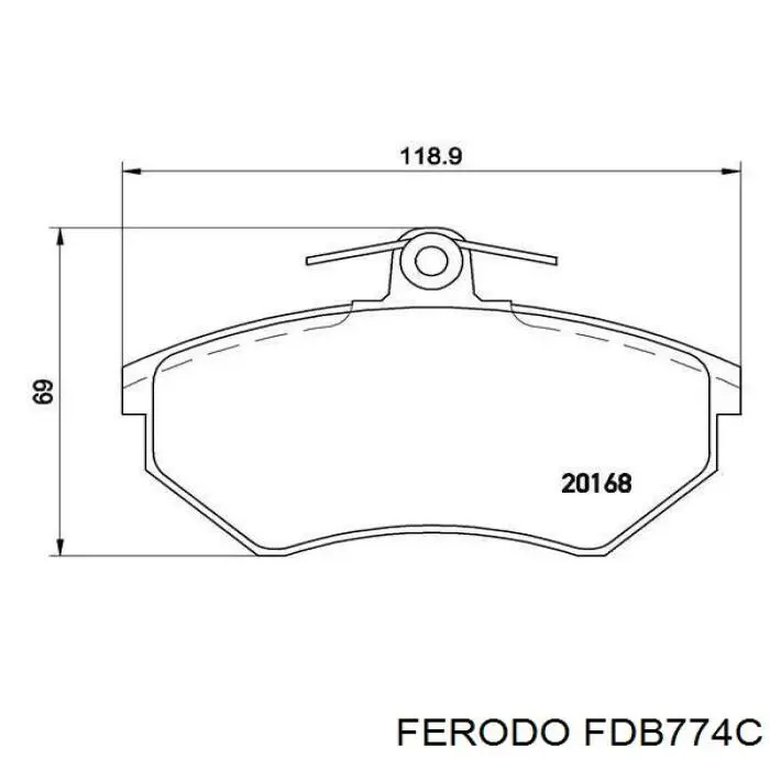 Передние тормозные колодки FDB774C Ferodo