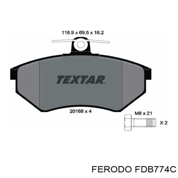 FDB774C Ferodo Колодки передние