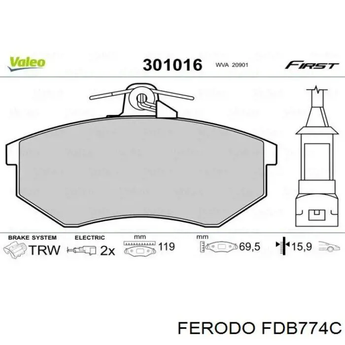 Колодки Ferodo FDB774C цена, от 17.68 USD
