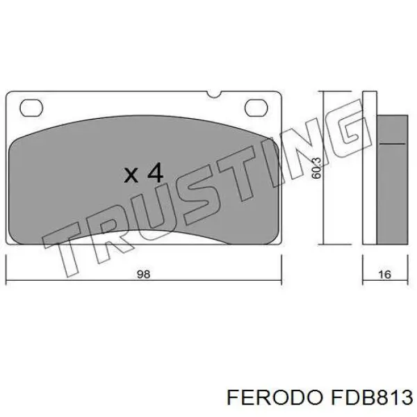 Передние тормозные колодки FDB813 Ferodo