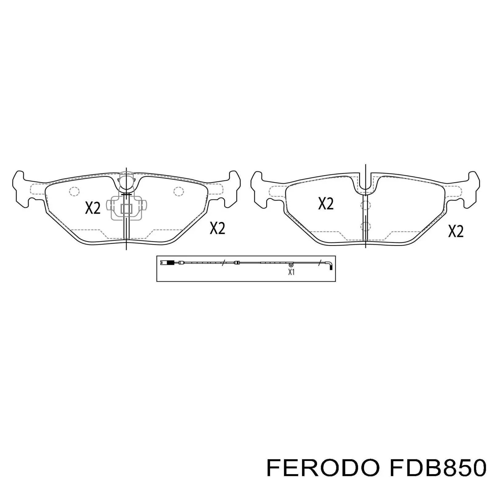 Задние тормозные колодки FDB850 Ferodo