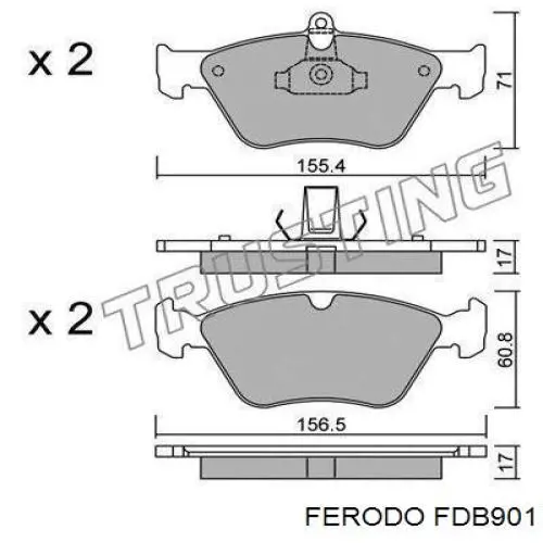 Купить FDB901 Ferodo Колодки тормозные