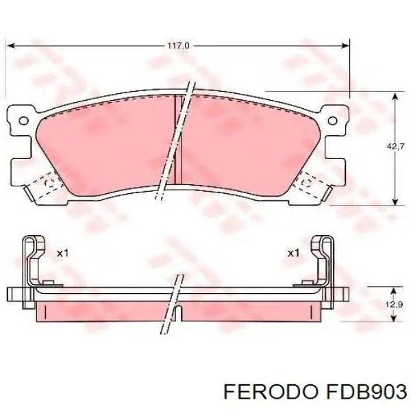 Колодки дисковые  Ferodo FDB903 цена, от 14.18 USD
