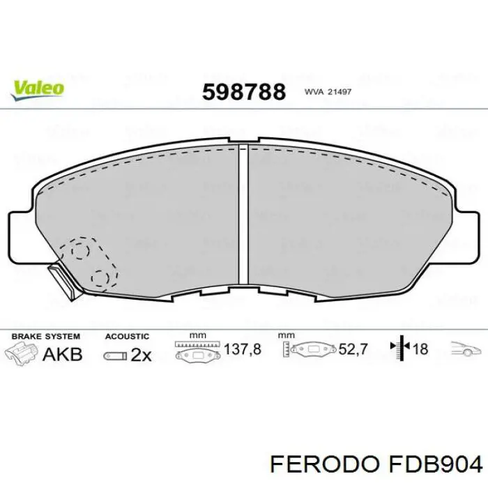 Тормозные колодки Ferodo FDB904