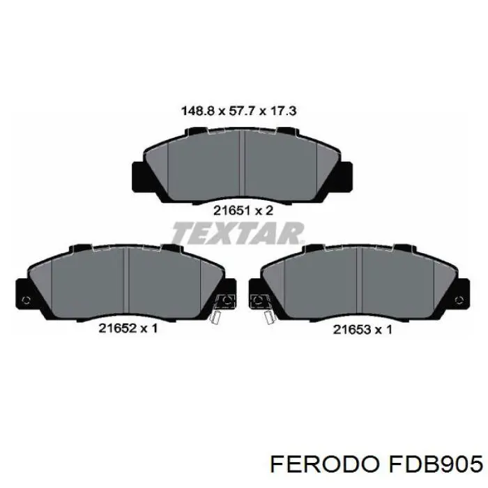 FDB905 Ferodo колодки тормозные передние дисковые