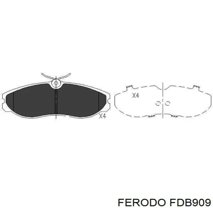 FDB909 Ferodo колодки тормозные передние дисковые