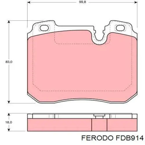 Передние тормозные колодки FDB914 Ferodo