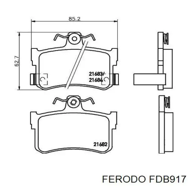 Колодки дисковые  Ferodo FDB917 цена, от 7.82 USD