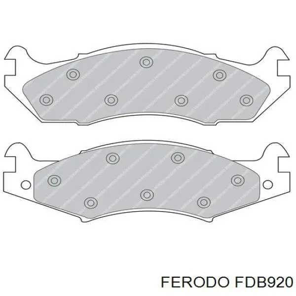 FDB920 Ferodo колодки тормозные передние дисковые