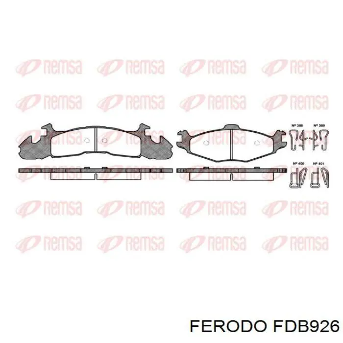 Задние тормозные колодки FDB926 Ferodo