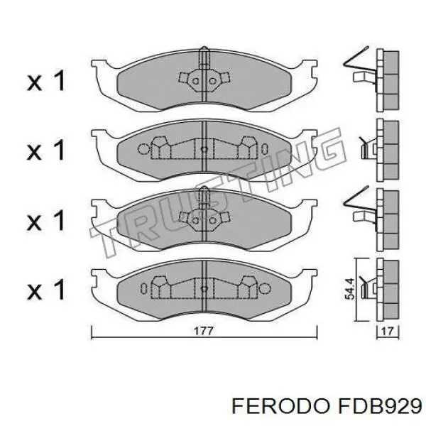Купить FDB929 Ferodo Колодки тормозные