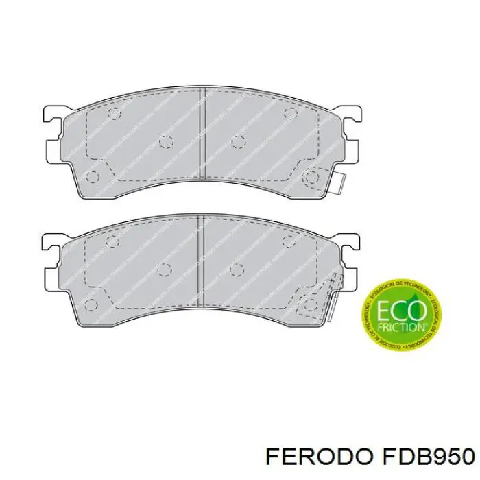 Передние тормозные колодки FDB950 Ferodo