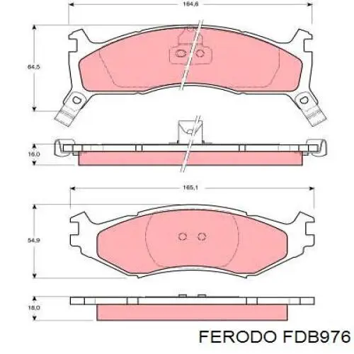 Передние тормозные колодки FDB976 Ferodo