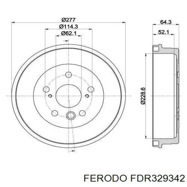 Барабан тормозной задний Ferodo FDR329342