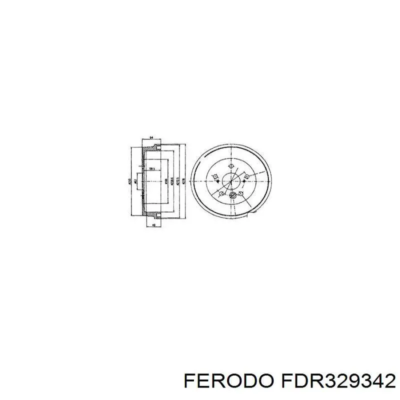 Freno de tambor trasero FDR329342 Ferodo