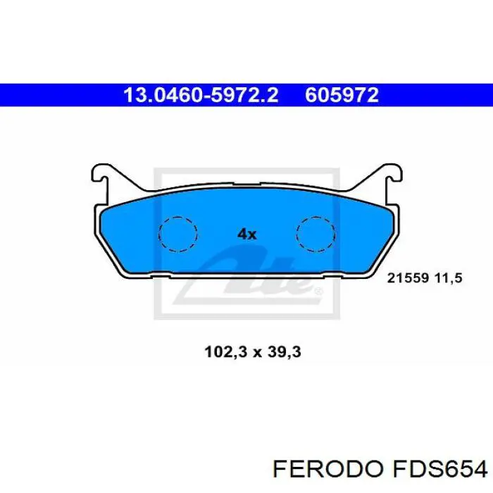 FDS654 Ferodo задние тормозные колодки