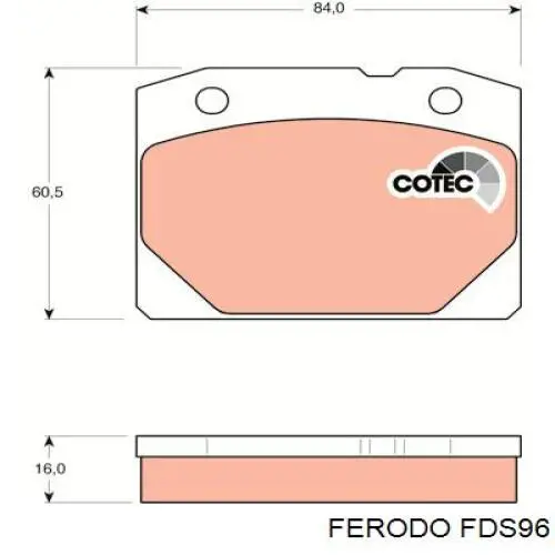 FDS96 Ferodo колодки тормозные передние дисковые