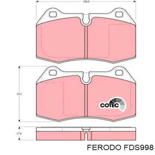 FDS998 Ferodo Колодки передние