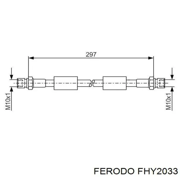 Tubo flexible de frenos trasero FHY2033 Ferodo