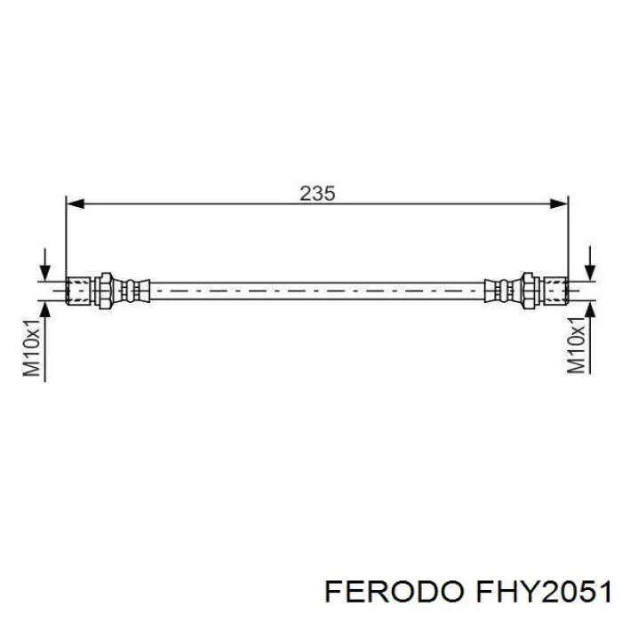 Тормозной шланг задний Ferodo FHY2051 цена, от 5.50 USD