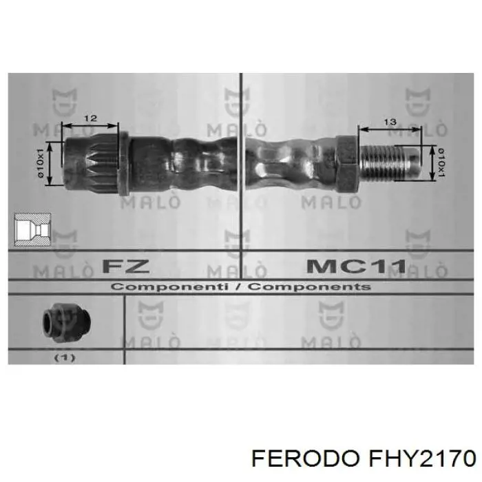 Купить FHY2170 Ferodo Задний тормозной шланг