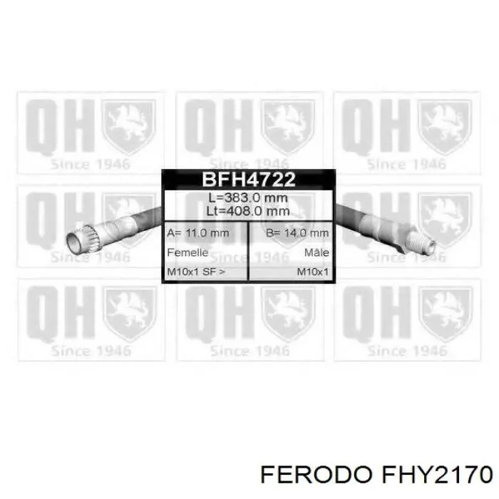 Тормозной шланг задний Ferodo FHY2170 цена, от 5.36 USD