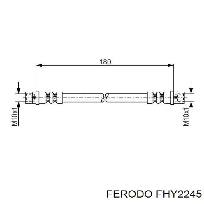 Tubo flexible de frenos trasero FHY2245 Ferodo