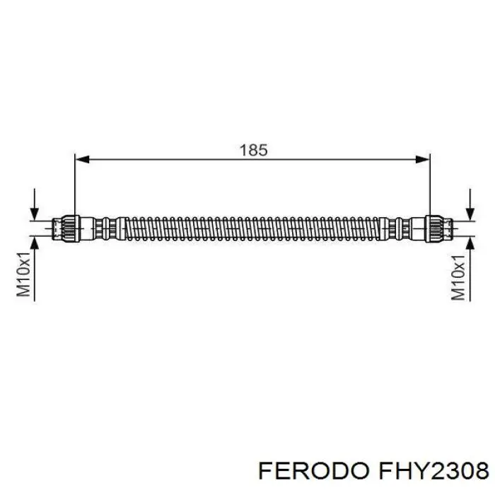 FHY2308 Ferodo шланг тормозной задний