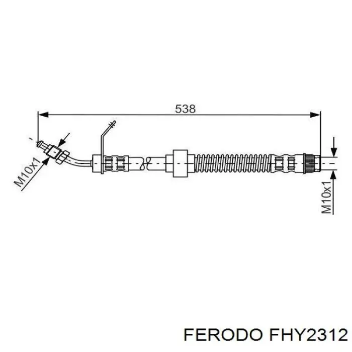 FHY2312 Ferodo шланг тормозной передний