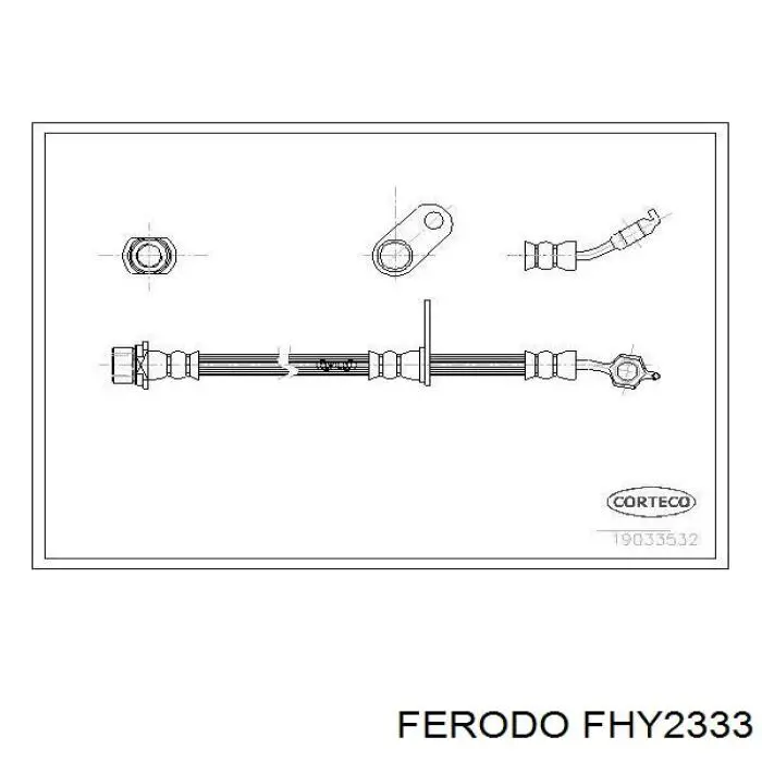 Tubo flexible de frenos delantero derecho FHY2333 Ferodo