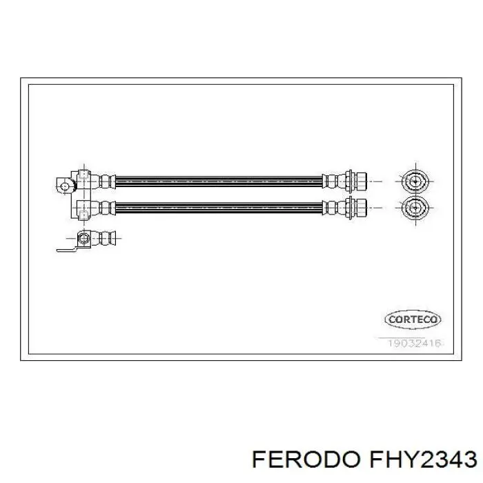 Tubo flexible de frenos trasero FHY2343 Ferodo