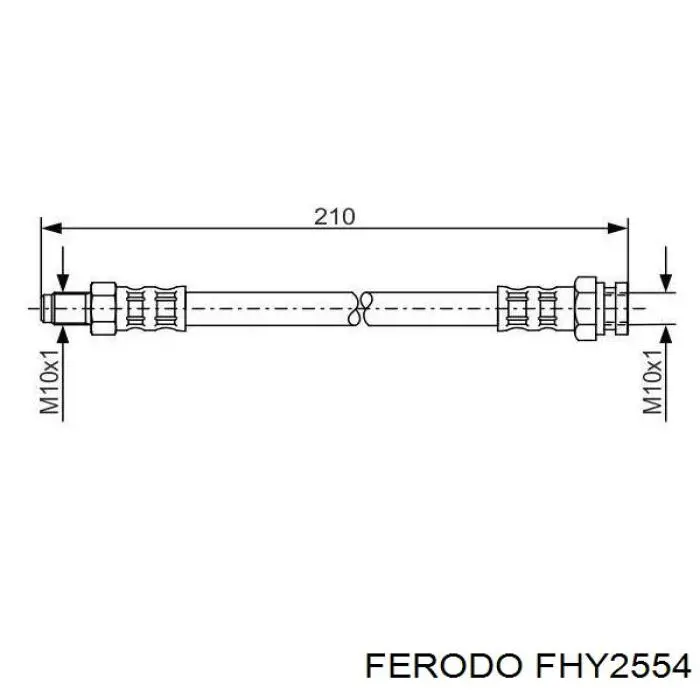 Tubo flexible de frenos trasero FHY2554 Ferodo