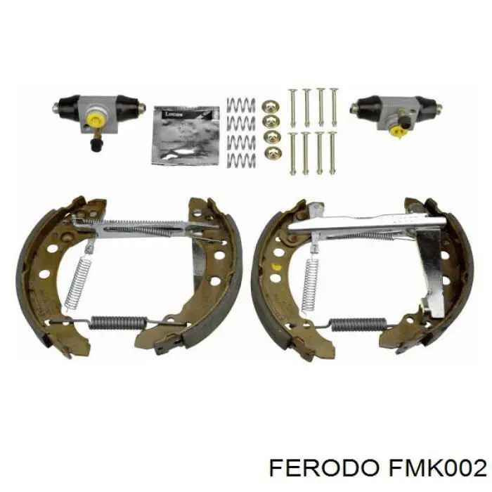 Колодки тормозные задние барабанные, в сборе с цилиндрами, комплект Ferodo FMK002