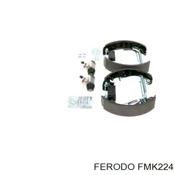 Колодки тормозные задние барабанные, в сборе с цилиндрами, комплект FERODO FMK224